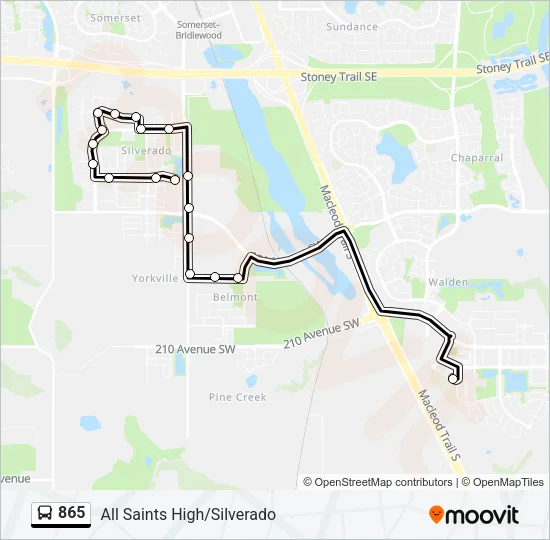 865 Bus Line Map