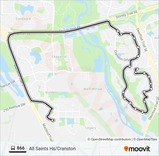 866 Bus Line Map