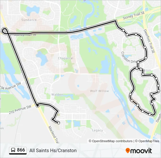 866 Bus Line Map