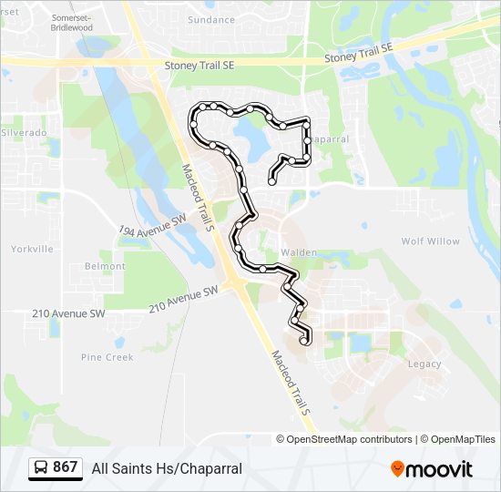 867 Bus Line Map