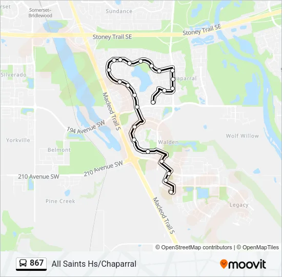 867 Bus Line Map