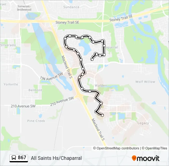 867 Bus Line Map