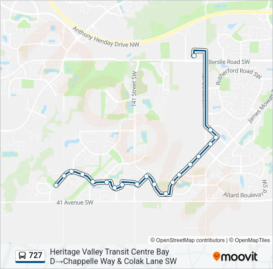 727 Bus Line Map