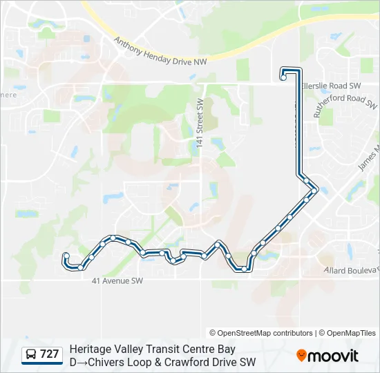 727 Bus Line Map