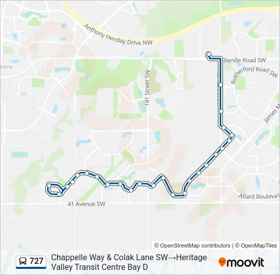 727 Bus Line Map
