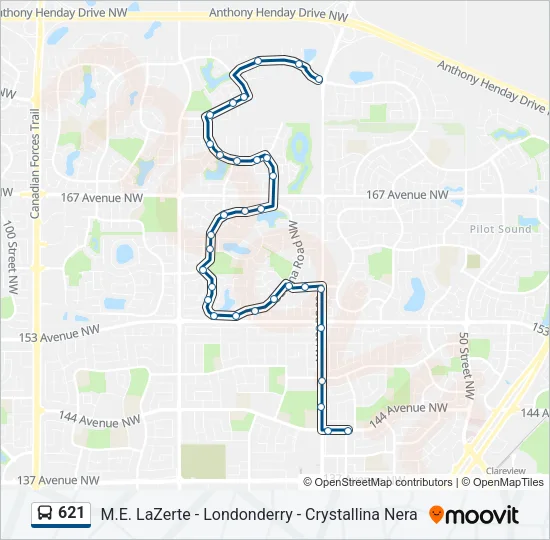621 Bus Line Map