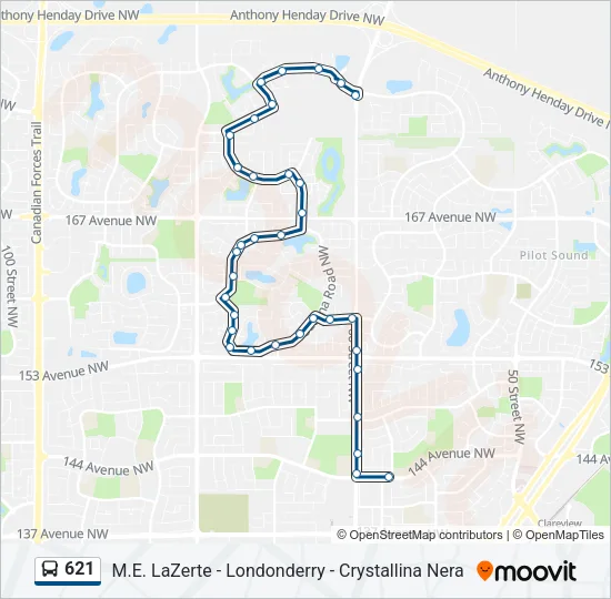 621 Bus Line Map