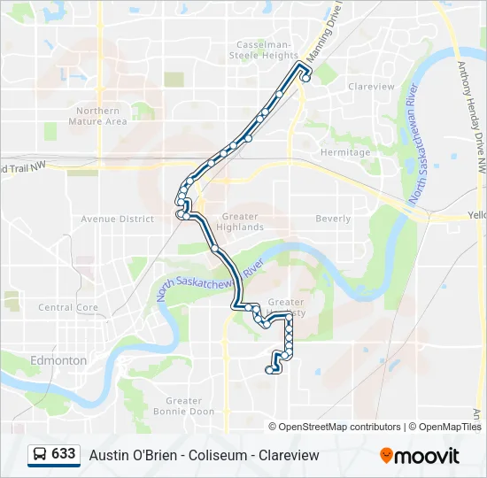 633 Bus Line Map