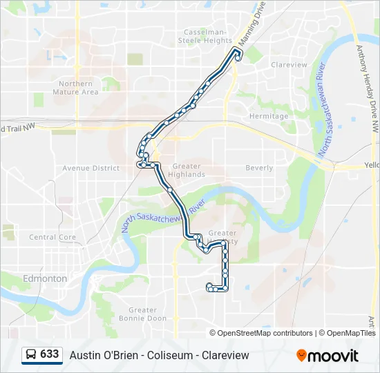633 Bus Line Map