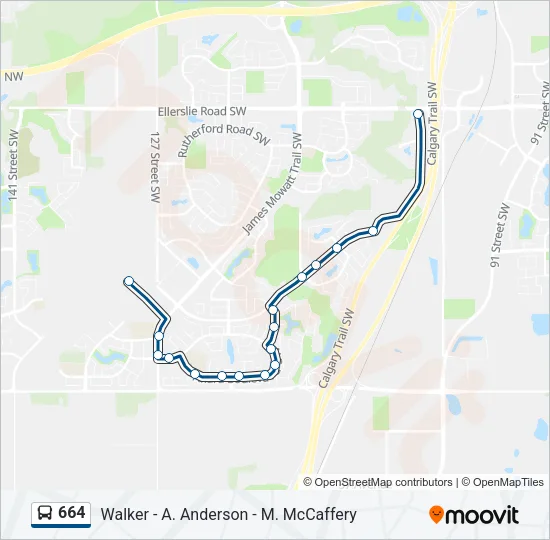 664 Bus Line Map