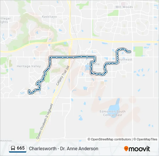 665 Bus Line Map