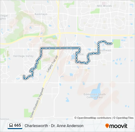 665 Bus Line Map