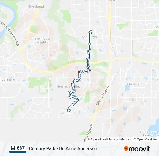 667 Bus Line Map