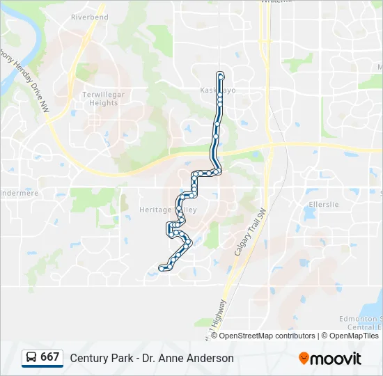 667 Bus Line Map