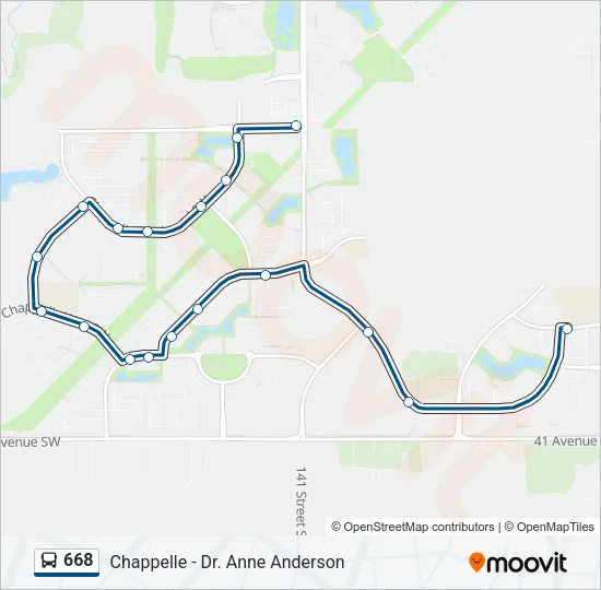 668 Bus Line Map