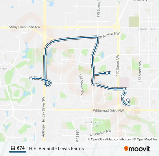 674 Bus Line Map