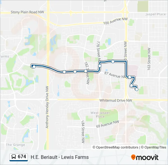 674 Bus Line Map