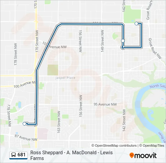 681 Bus Line Map