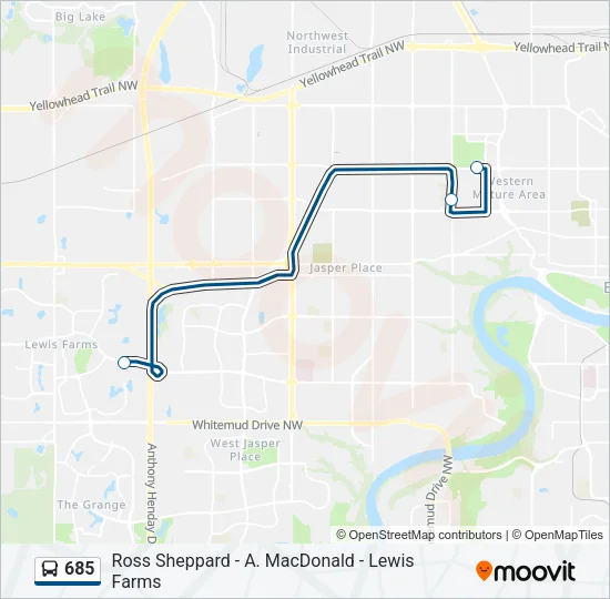 685 Bus Line Map