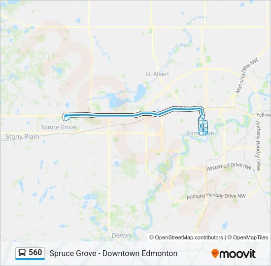 560 Bus Line Map