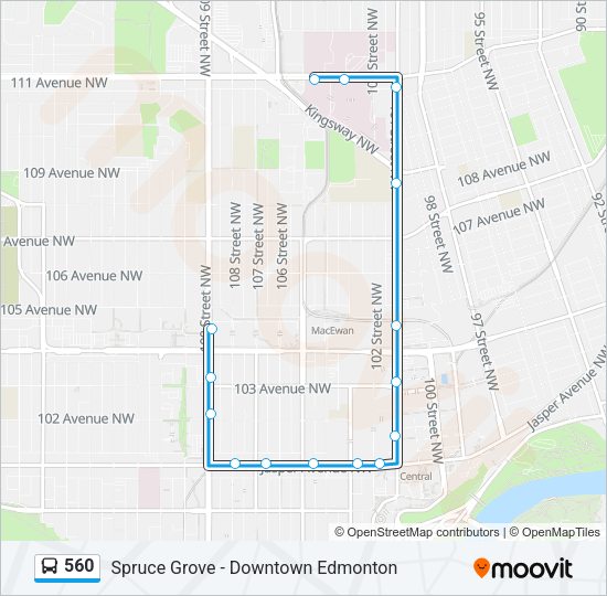 560 Bus Line Map