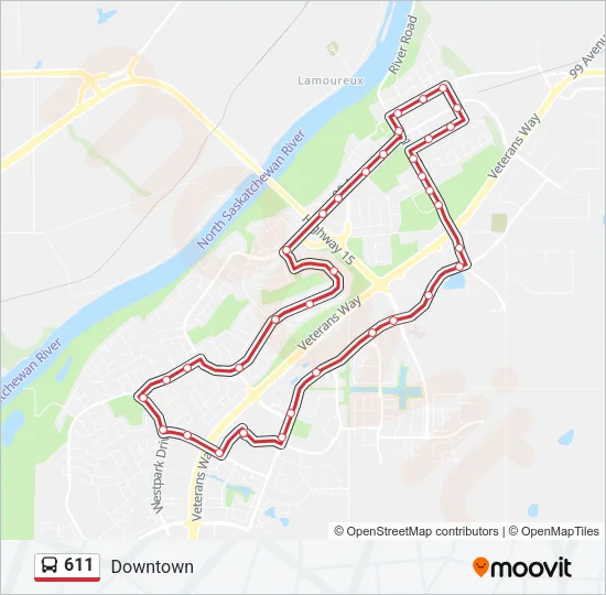611 Bus Line Map