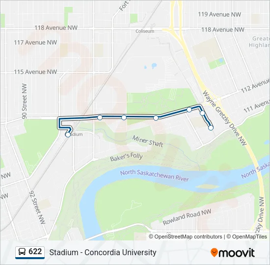 622 Bus Line Map