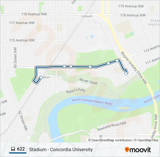 622 Bus Line Map