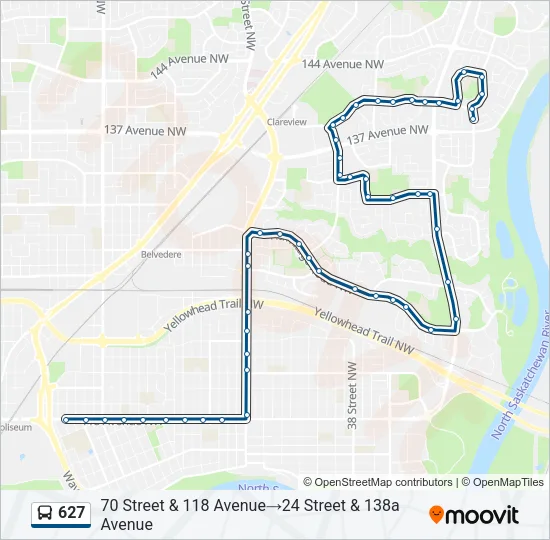 627 Bus Line Map