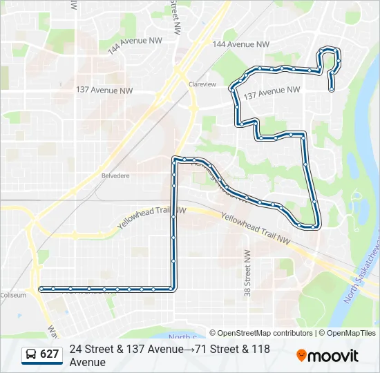 627 Bus Line Map