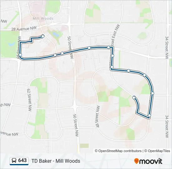 643 Bus Line Map