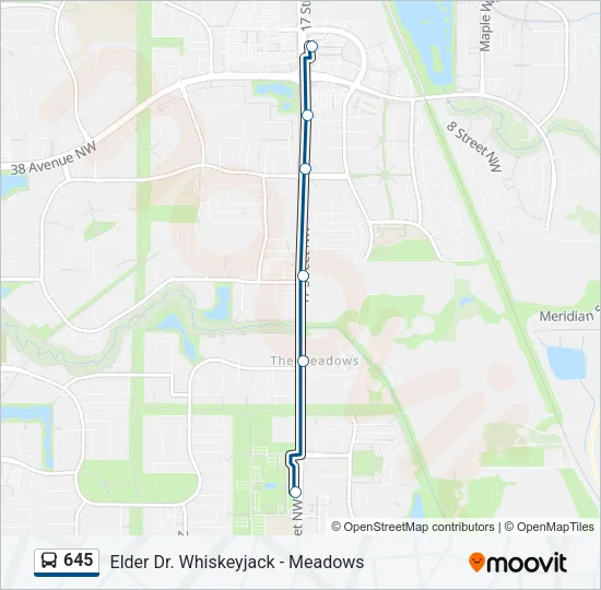 645 Bus Line Map
