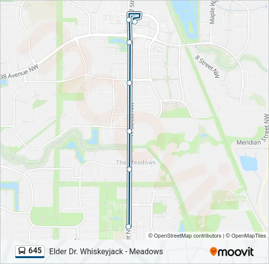645 Bus Line Map