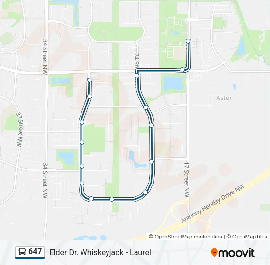 647 Bus Line Map