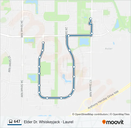 647 Bus Line Map