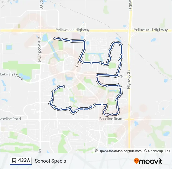 433A Bus Line Map