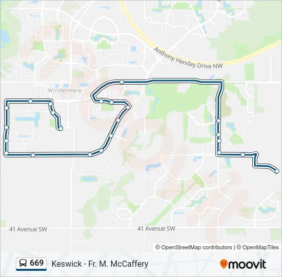 669 Bus Line Map