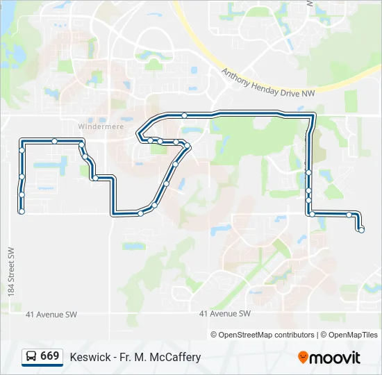 669 Bus Line Map