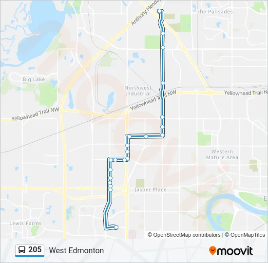 205 Bus Line Map