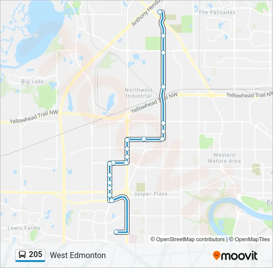 205 Bus Line Map