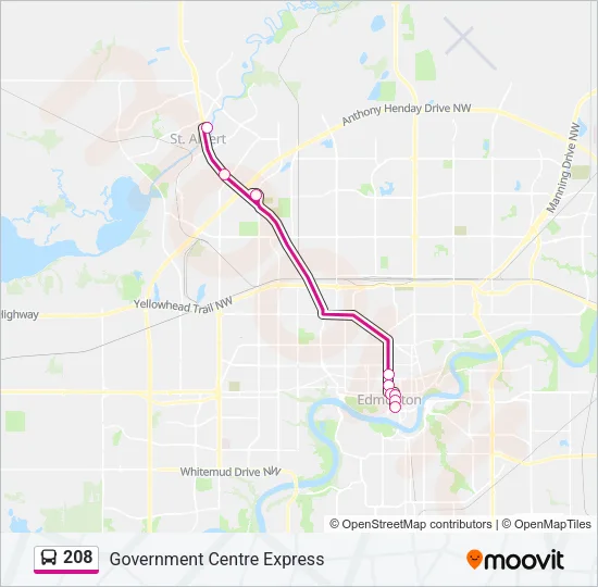 208 Bus Line Map