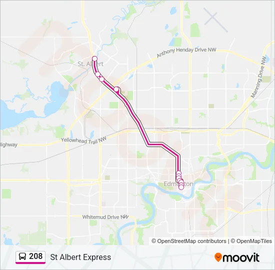 208 Bus Line Map