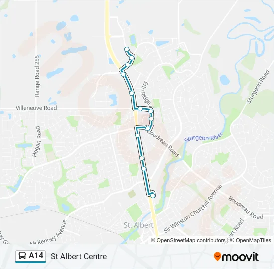 A14 Bus Line Map