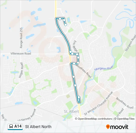 A14 Bus Line Map
