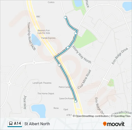 A14 Bus Line Map