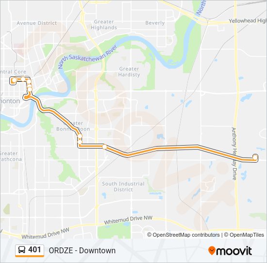 401 bus Line Map