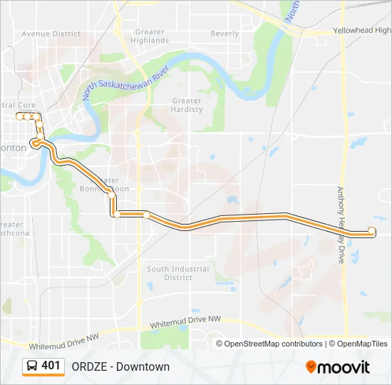 401 Bus Line Map