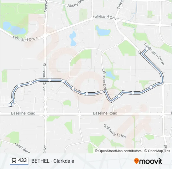 433 Bus Line Map