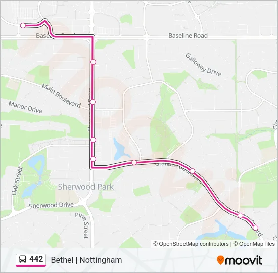442 Bus Line Map