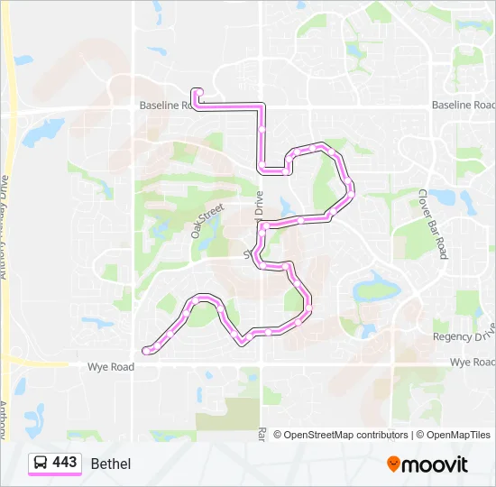 443 Bus Line Map